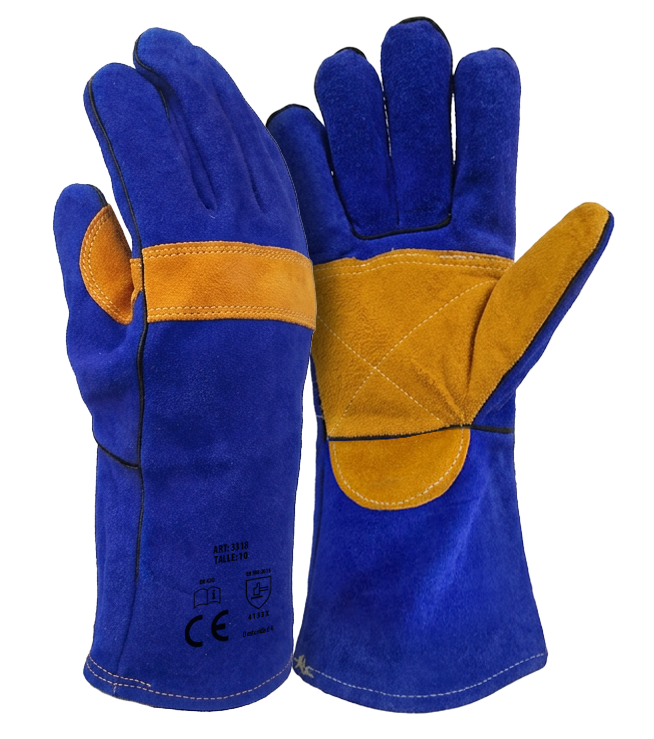 Guante soldador azul 35cm Premium